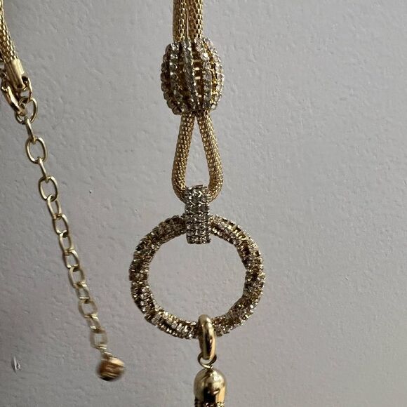 Cache long stone necklace